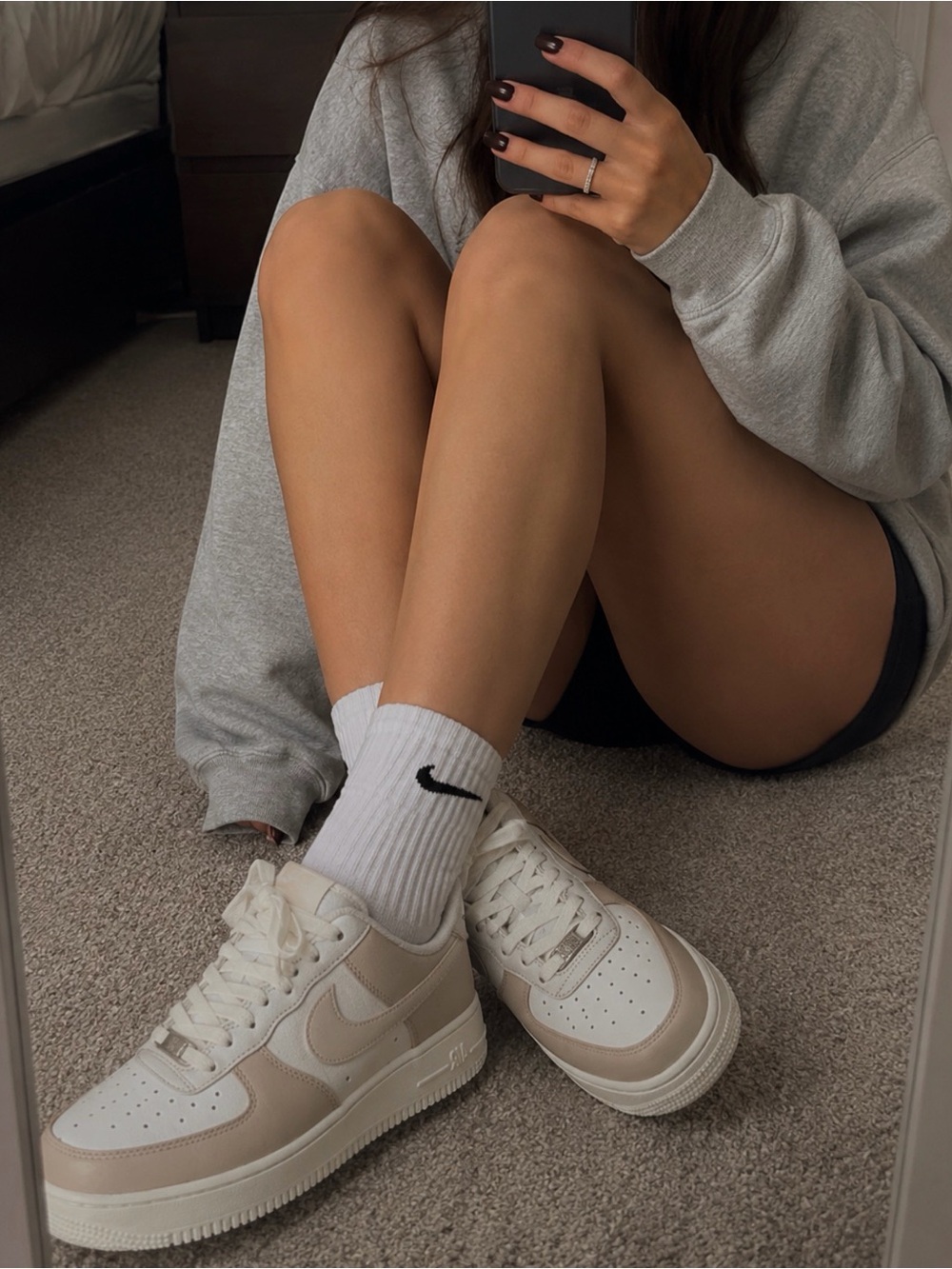 custom nike tan and white air force 1s 8.5 women